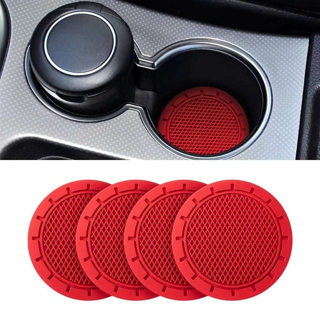 Lot de 8 sous-verres porte-gobelet de voiture, dessous de verre universel  antidérapant, pour la plupart des intérieurs de voiture, accessoire de  voiture (rouge) - AliExpress