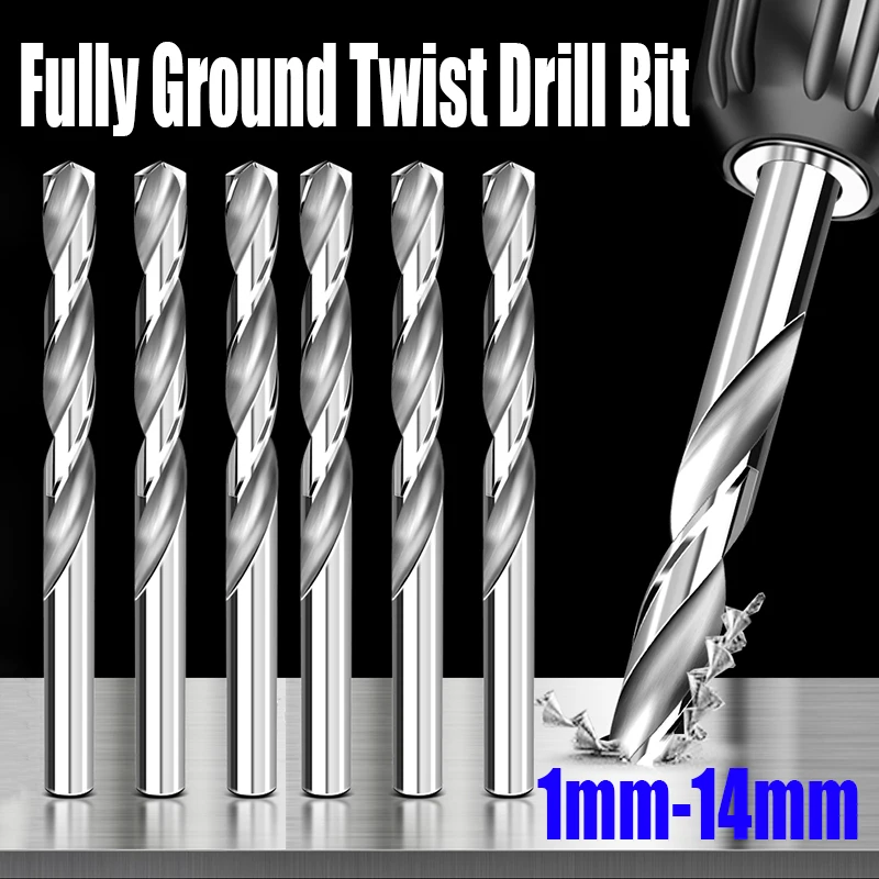 1/5/10PC 1mm-14mm Fully Ground Twist Drill Bit M2 HSS Drill For Stainless Steel Wood/Metal Drilling Cutting Hole Opener Tool