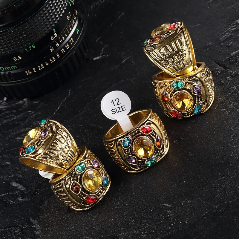 Men's Power Ring Infinity Wars Thanos Cosplay Anime Alloy Ring Jewelery Punk Gothic Hip Hop