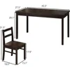 5-Piece Solid Wood Indoor Modern Rectangular Dining Table Set for 4,Table and 4 Solid Wood Dining Chairs for Kitchen,Living Room 2