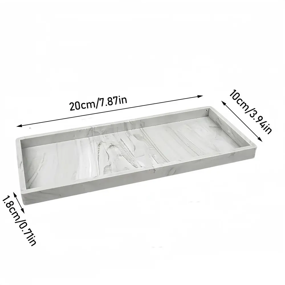 Thickened Bathroom Counter Tray Rectangular Shatterproof Silicone Storage Tray Lightweight Soap Dispenser Tray Home Decor