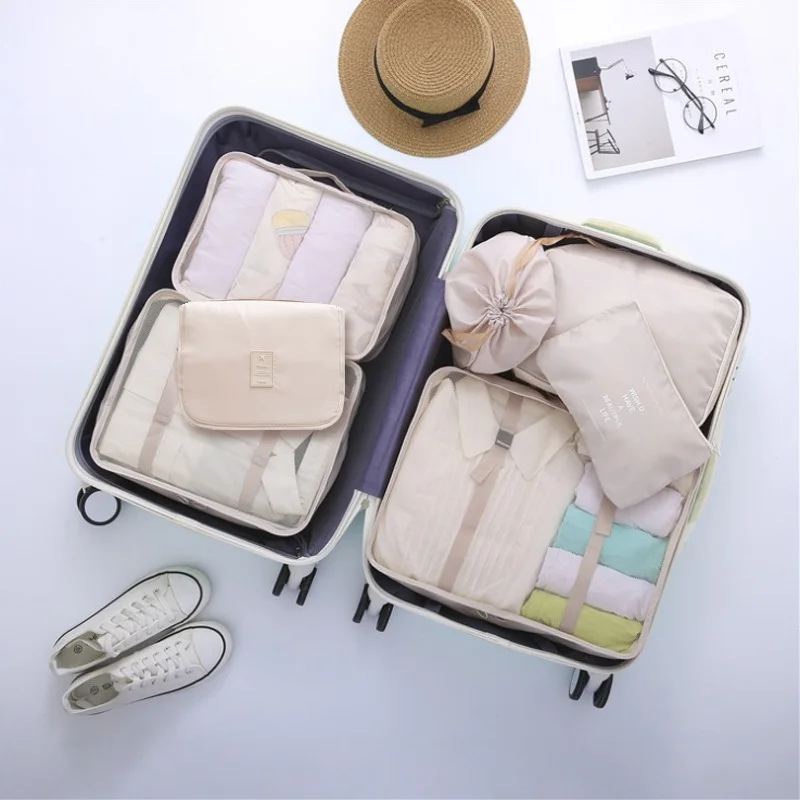 7-Piece Travel Organizer Set – Packing Cubes for Clothes, Blanket, Shoes, and Suitcase, Perfect for Luggage Organization Bags & Storage Items Beach bags