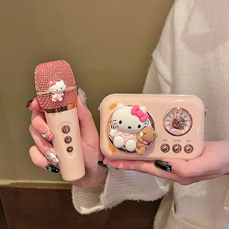 

Sanrio Hello Kitty Pachacco 5.0 Bluetooth Speaker with Microphone Karaoke Kawaii High Value Wireless Portable for Birthday Gifts