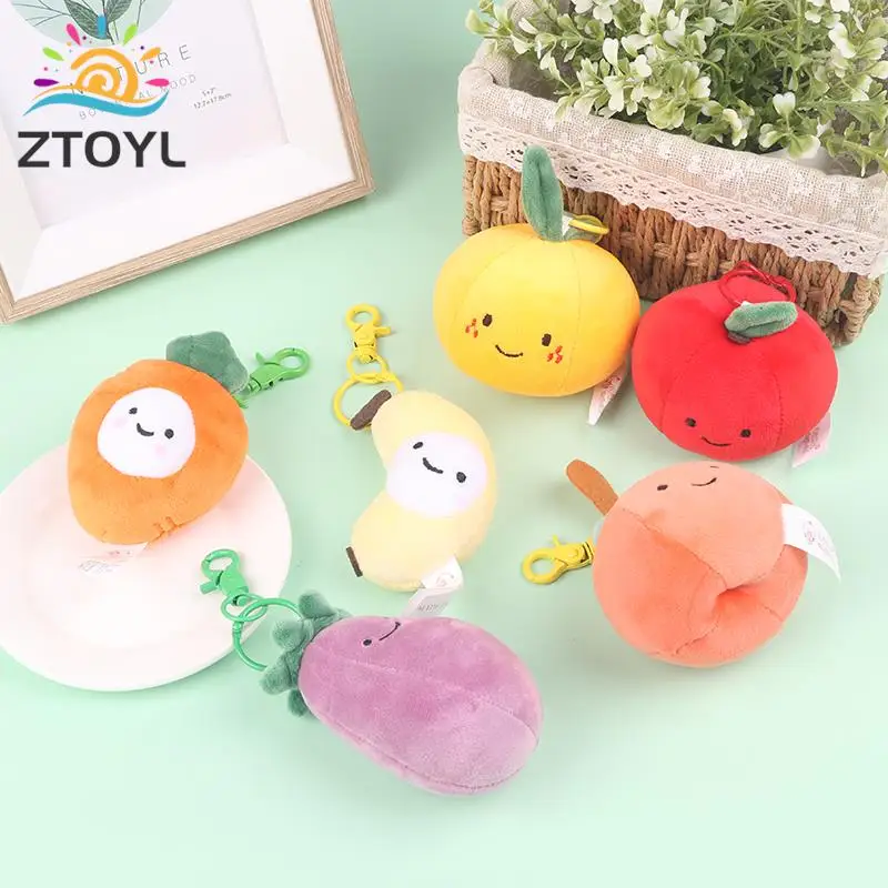 

Cute Creative Cartoon Vegetable Fruit Plush Keychain Soft Stuffed Dolls Keyring Bag Pendant Accessories