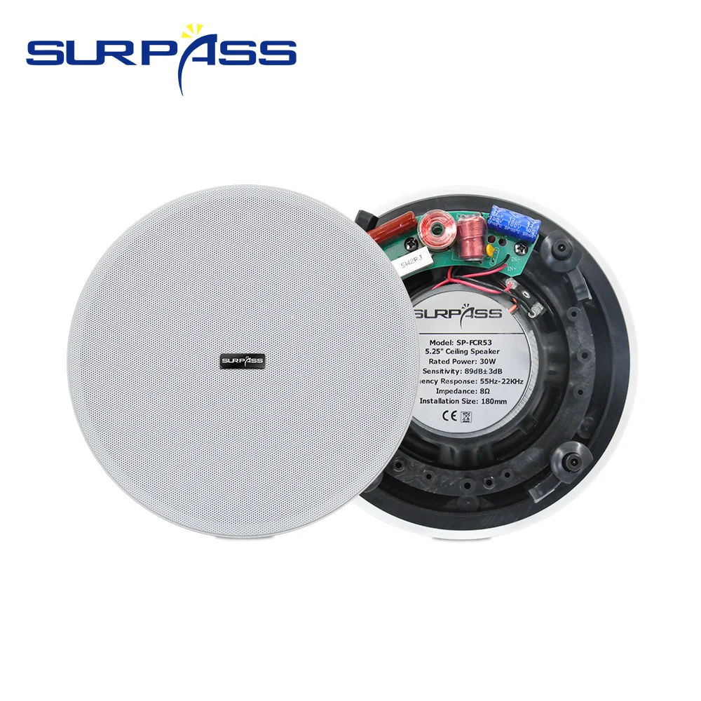 Frameless Recessed Alto-falante Passivo Home Theater Coaxial Teto Speaker Fundo Música Sistema para Sala de Estar 30w 525 - Image 3