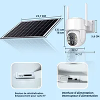 Caméra de sécurité solaire WiFi Tuya, caméra extérieure sans fil 8MP, faible consommation d'énergie, caméra PTZ, détection de mouvement PIR, vidéosurveillance CCTV 6