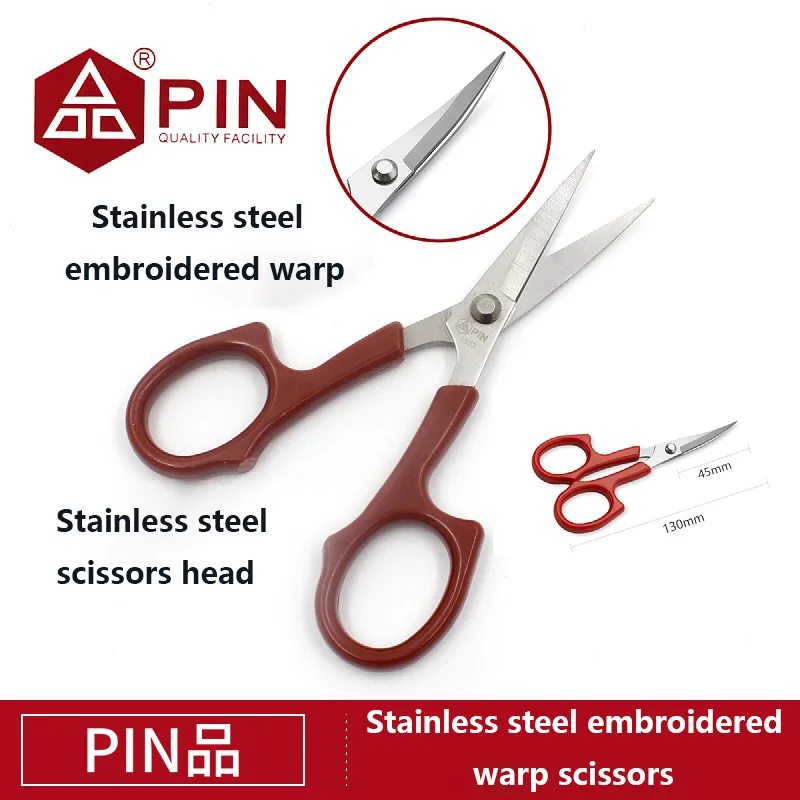 

PIN Brand Classic Red Scissors Sewing Tailoring Embroidery Scissors For Hair And Paper-Cutting With Warped Head PIN-1553