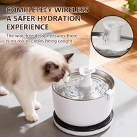 Wireless Cat Water Fountain Auto Sensor Drinking Fountain Quiet Pump 2.5L Stainless Steel Cats Dog Drinker Pet Water Dispenser 6