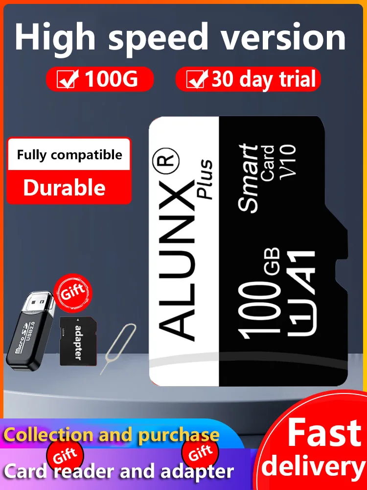 

Карта памяти ALUNX Micro TF SD, класс 10, 100 ГБ, 128 ГБ