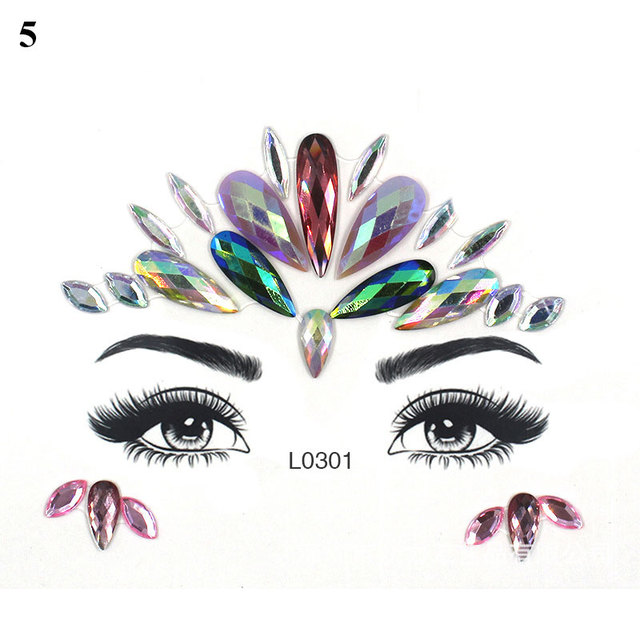 Crystal Tattoo Sticker Drill Stickers Eyes Sticker Party Face Stickers Face Decoration Diamond Masquerade Temporary Tattoo
