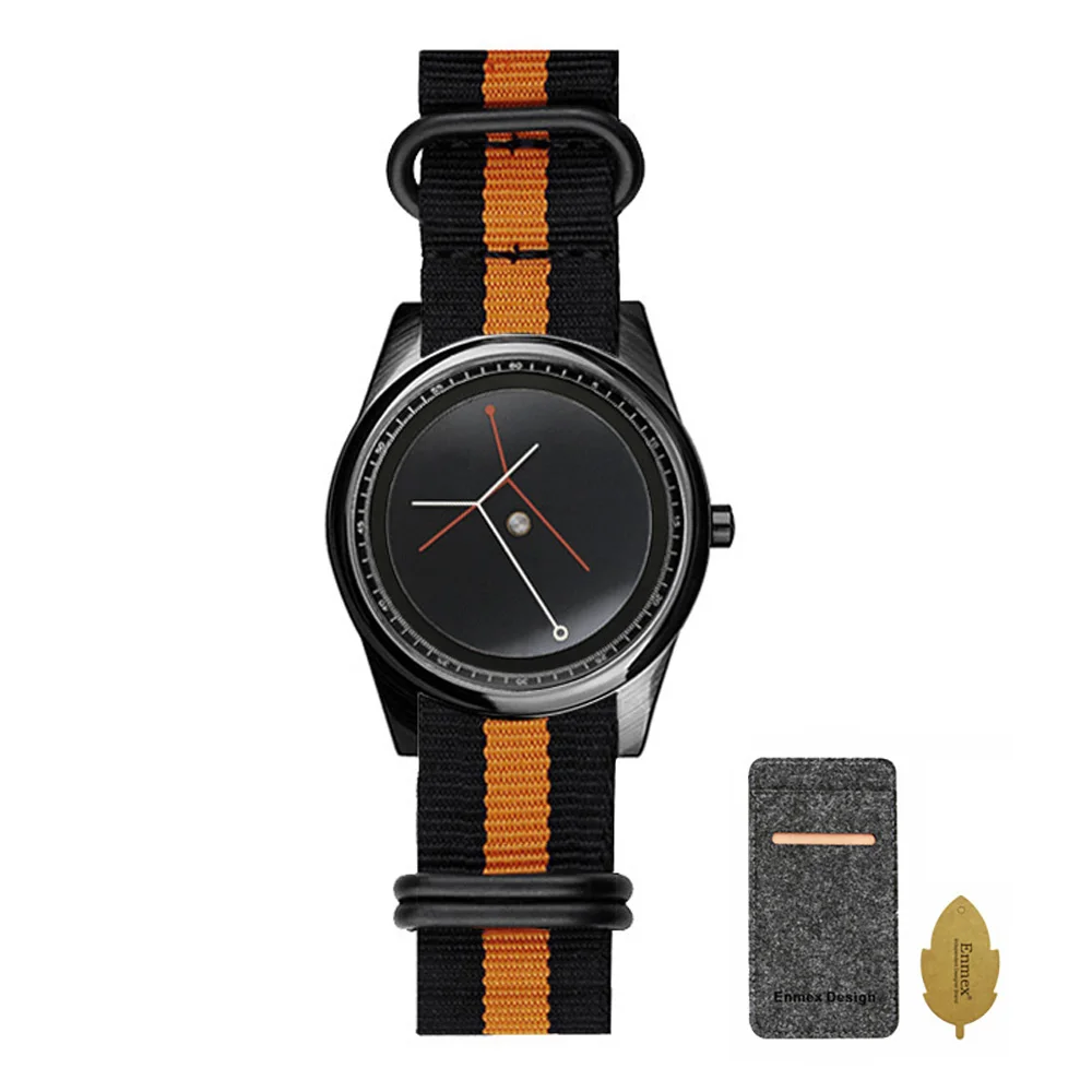 Fashionable Unisex Canvas Strap Quartz Watch with Innovative Pointerless Design