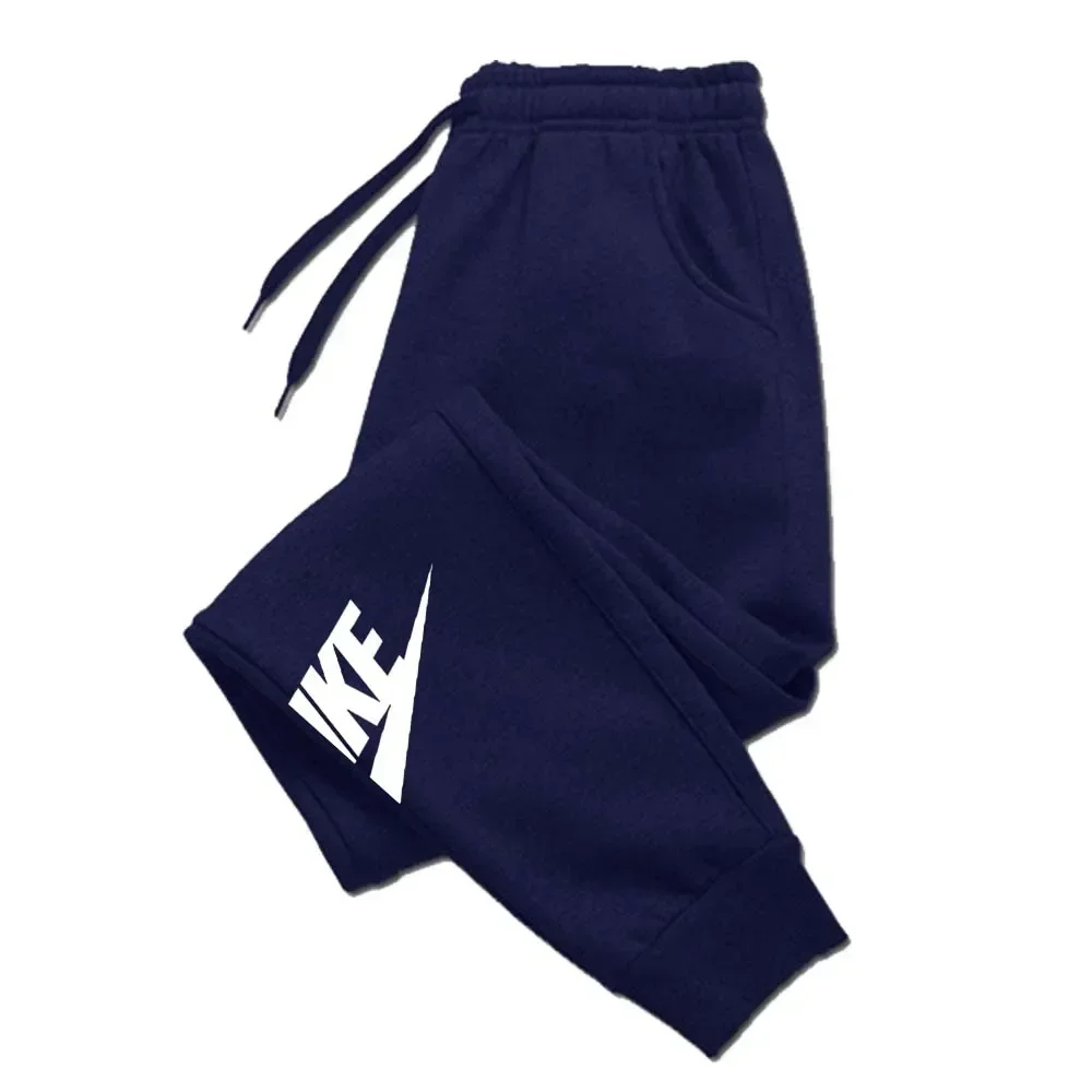 Calça esportiva estampada de luxo masculina, calça jogging quente lã, marca exterior, perna reta, pacote múltiplo, outono, 2024