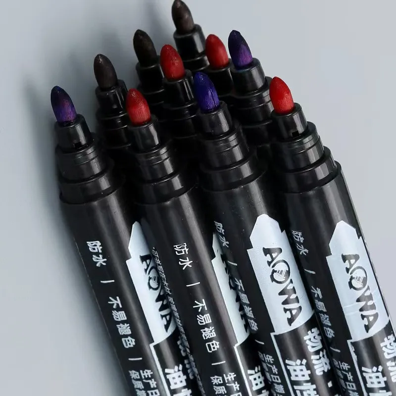 2mm 검정 빨강 파랑 유성 마커 빠른 건조 방수 CD 유리 세라믹 마크 학교 사무용품 페인팅 문구 펜 MP42