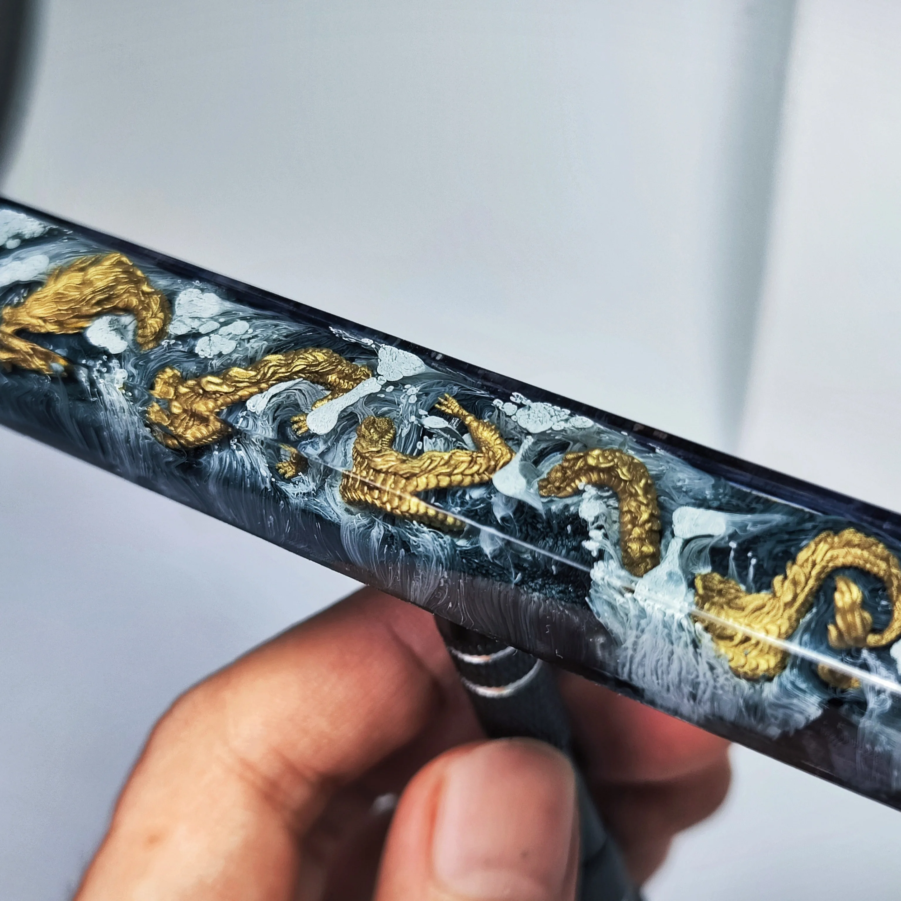 Handmade Resina Dragão Keycap Design Personalizado Preto Dourado Teclado Mecânico Fpr Boys Holiday Gift - Imagem 5