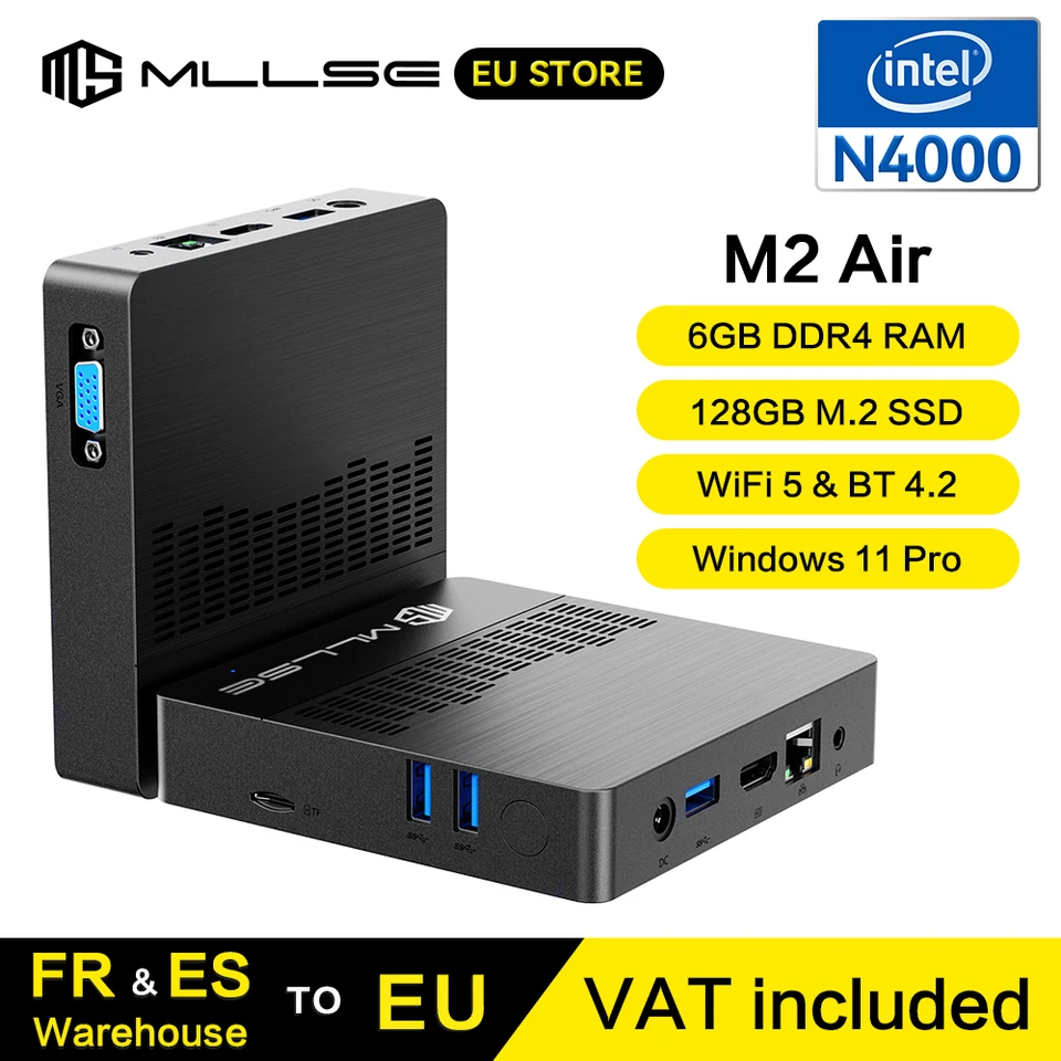 MLLSE M2 Air Mini PC Intel Gemini Lake N4000 6GB RAM GB SSD Dual