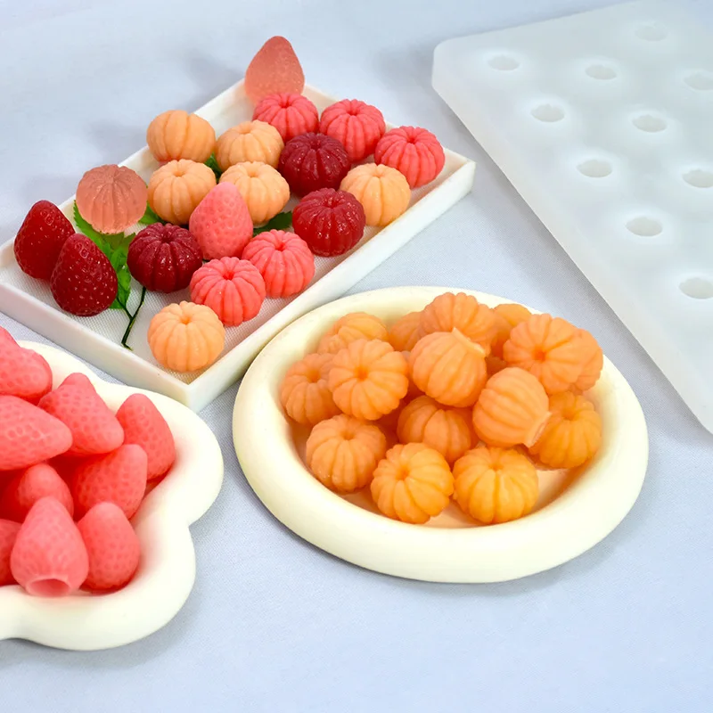 3D Fruit Strawberry Silicone Mould Fondant Chocolate Cake Decoration Molds  Aromatherapy Gypsum Candle Handmade Soap Mold