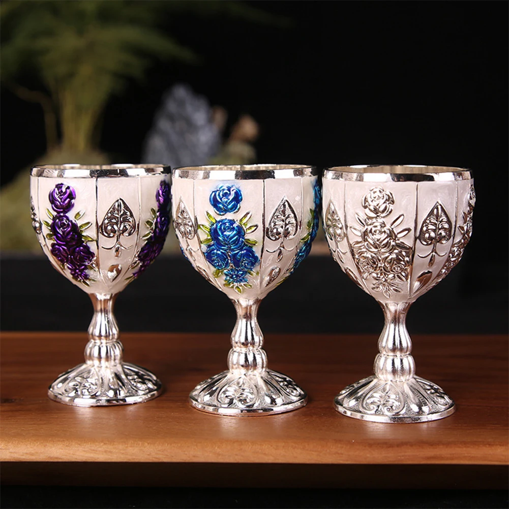30/40ML Aluminum Alloy Wine Glasses Retro Dinnerware Goblet Vintage European Style Spirit Vodka Champagne Glasses Bar Home Decor glass cup stainless steel wine cup stainless steel wine glass