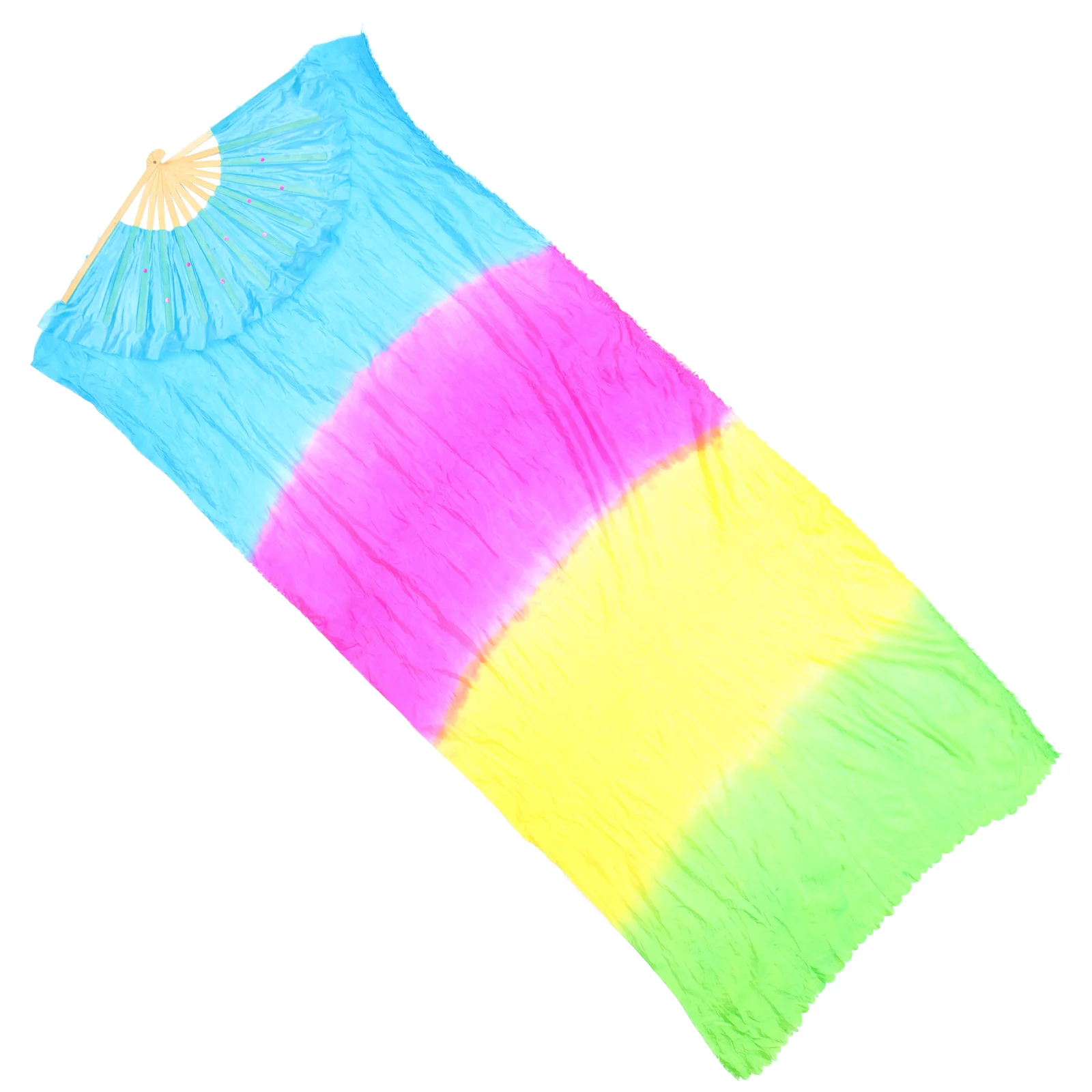 Lengthened Fan Silk Bamboo Fan Gradient Color Fan for Women new silk veils belly dance silk fans handmadehand 100% silk gradient fan dancing children adults 120cm 150cm 180cm 13 colors