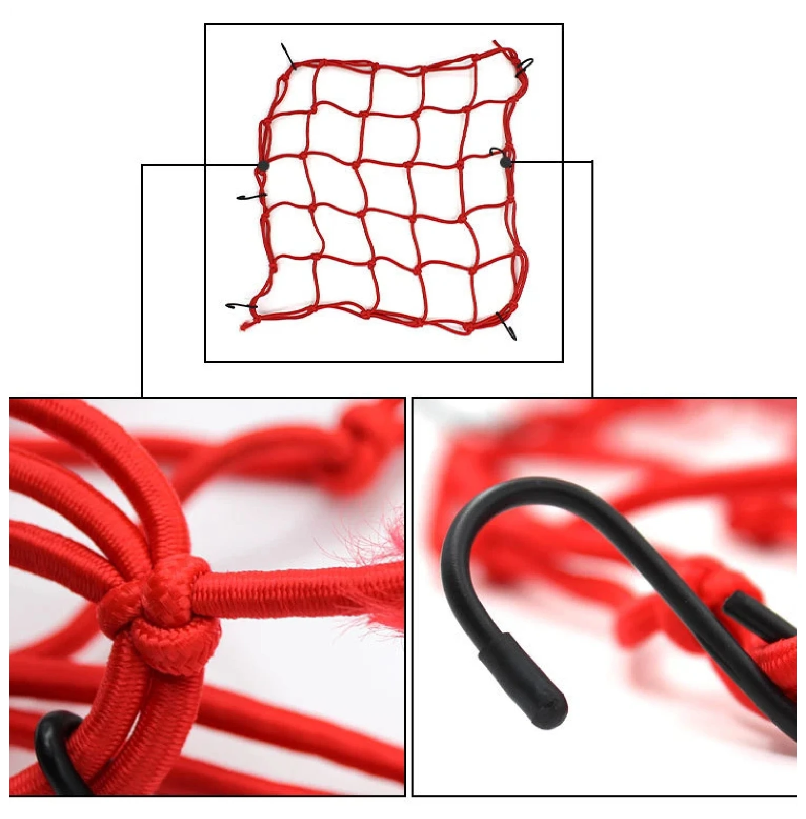 Motorcycle Luggage Net 1x Helmet Mesh Fuel Tank with Hooks Motorbike Compaction Storage Accessories