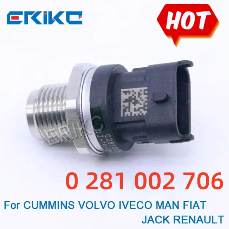 

China New Made 0281 002 706 Fuel Rail High Pressure Sensor Common Injection 0281002706 for ALFA FIAT LANCIA Chevy