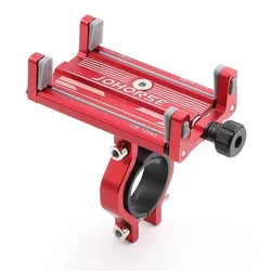 Durable Aluminum Adjustable Bicycle Phone Holder with Nonslip Grip (Red)