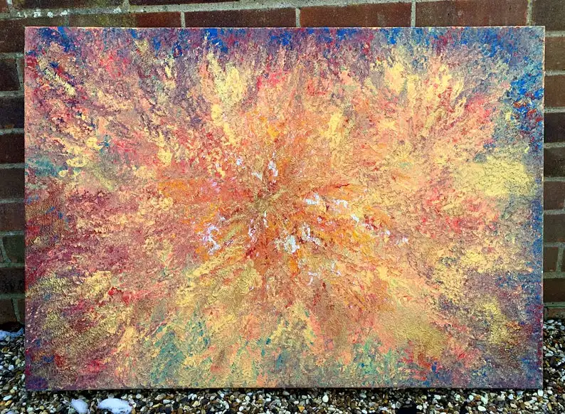 

Superb Vintage Abstract Jackson Pollock School Oil on Canvasabstract oil painting, abstract BIG painting, contemporary art