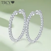 TBCYD 1.8MM D Color VVS1 Moissanite Hoop Earrings For Women GRA Certified S925 Silver Ear Studs Wedding Party Fine Jewelry Gifts