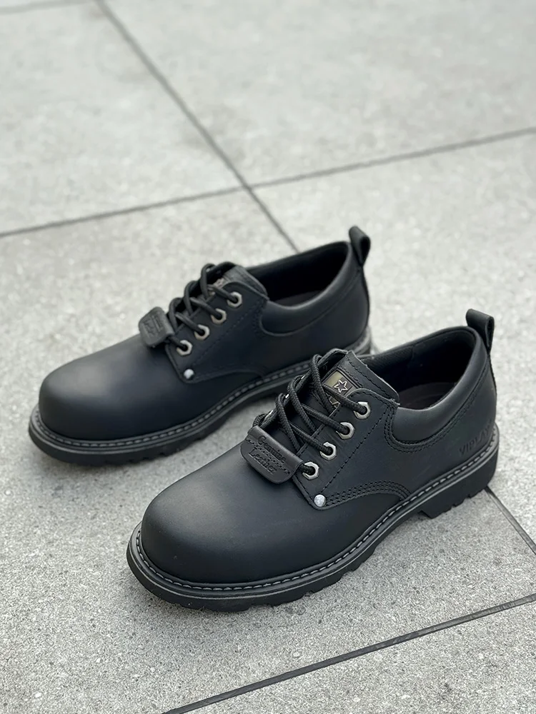 Men Black Shoes Casual Genuime Leather British Style Shoes