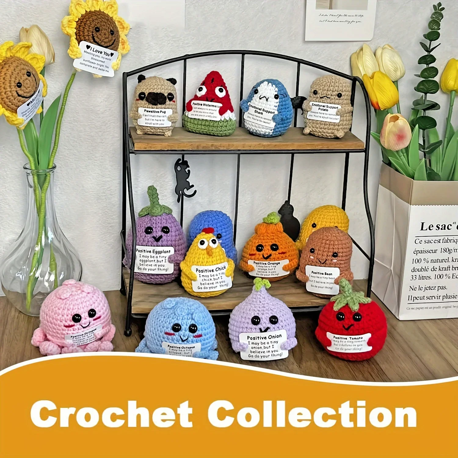 An emotional support crochet shark fabric Amigulumi handmade kit mixed color DIY accessory gift