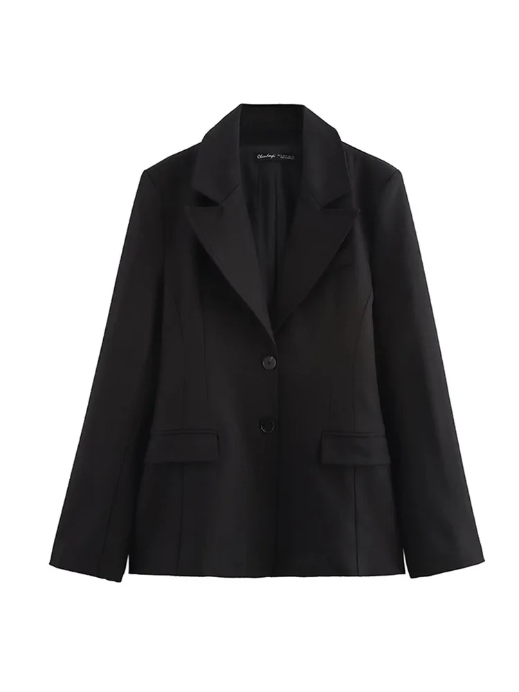 Retro Fashion Black Commute Professional Blazer Coats