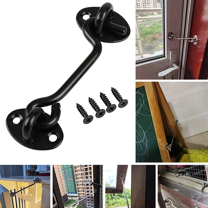 Door Latch Stainless Steel Cabin Hook Eye Shed Gate Door Latch Silent Holder Window Cabin Hook Lock And Eye Latch Lock Shed Gate