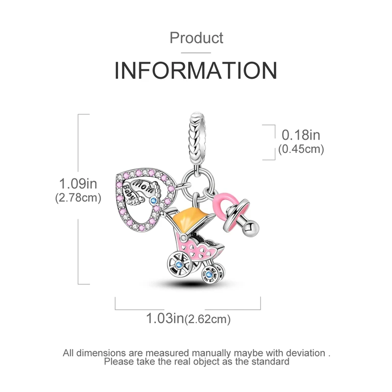 Herzförmige warme Familien-Charm-Perlen aus 100 % 925er-Sterlingsilber, passend für Qikaola Original-Armbänder, feine DIY-Schmuckgeschenke zum Muttertag – Detail 40