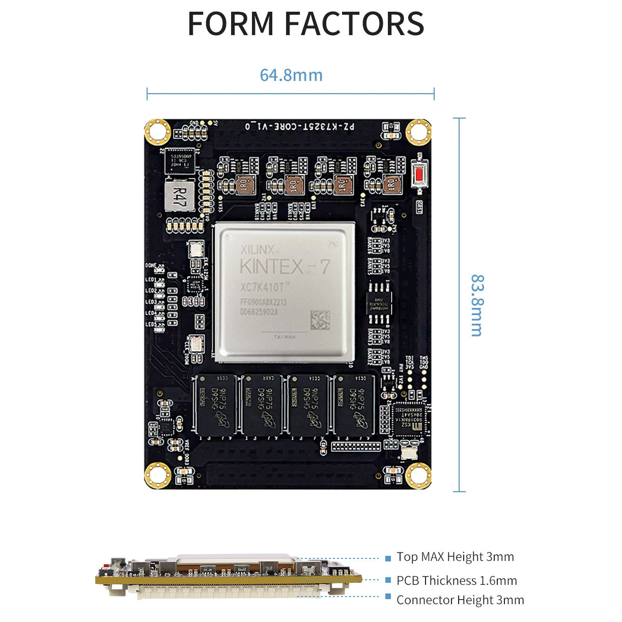 Puzhi PZ-K7410T-SOM Xilinx Kintex-7 XC7K410T FPGA ھ    ý,  K7410T K7 410T