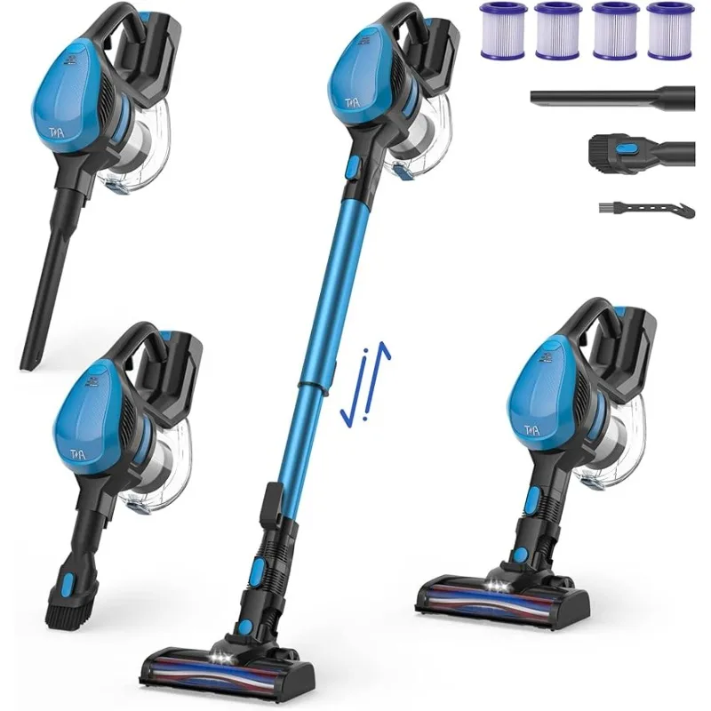 

Powerful 6-in-1 Handheld, Lightweight with 35 Mins Detachable Battery, with 4 HEPA&1.3L Dust Cup for Hard Floor&Pet Hair T180