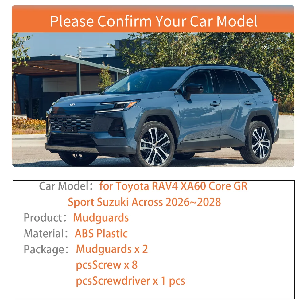 토요타 RAV4 XA60 코어 GR 스포츠 스즈키 어크로스 20262028용 자동차 머드플랩 머드 플랩 스플래시 가드 머드가드 리어 펜더 액세서리