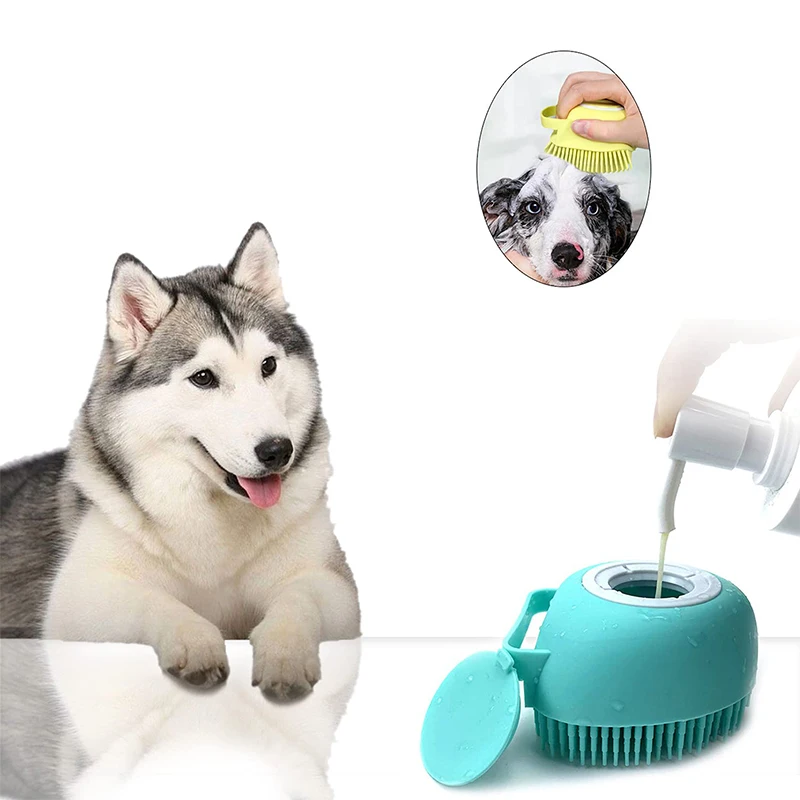 Bathroom Puppy Big Dog Cat Bath Massage Gloves Brush Soft Safety