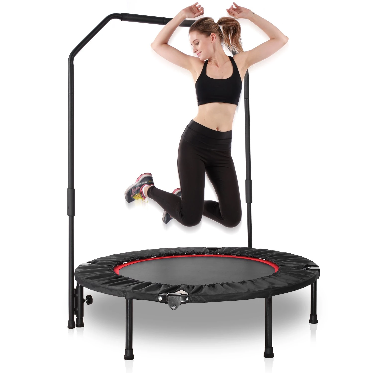 Zus Reinig de vloer koffer Opvouwbare Mini Trampoline, Oefening Trampoline Met Verstelbare Handgreep, Rebounder  Trampoline Voor Volwassenen Fitness, Indoor Trampoline| | - AliExpress