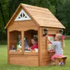 Backyard Discovery Aspen All Cedar Wooden Playhouse, Country Style, Dutch Front Door, Flower Pot Holders, Stove, Sink, Plastic 2