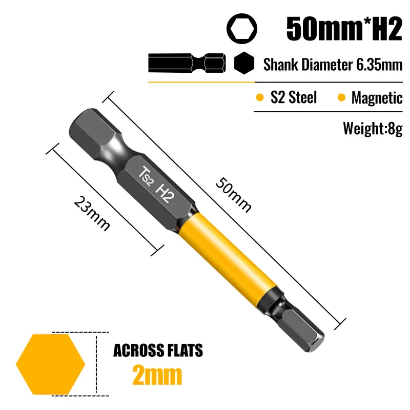 Allen Wrench Drill Bit Hex Driver Bits Set 50/100/150mm H1.5-H10mm with Magnetic Grip and Slip Design for Secure Screw Holding - Image 24
