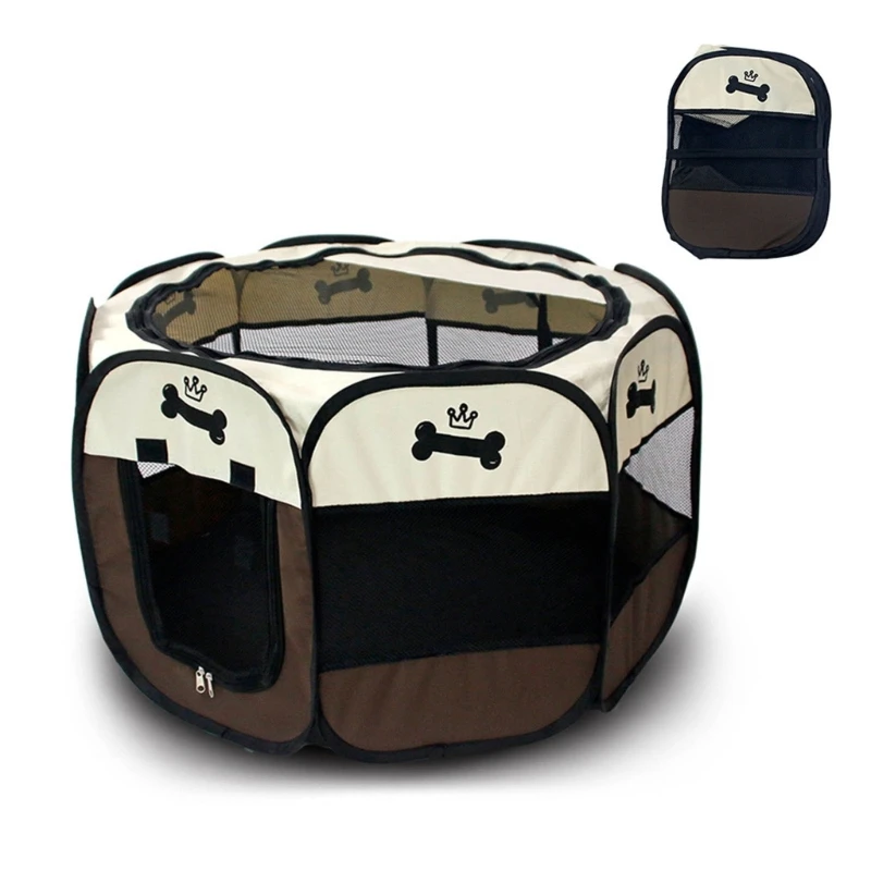 Tenda portátil para animais estimação, barraca octogonal para cães, resistente desgaste, casa para gatos, equipamento