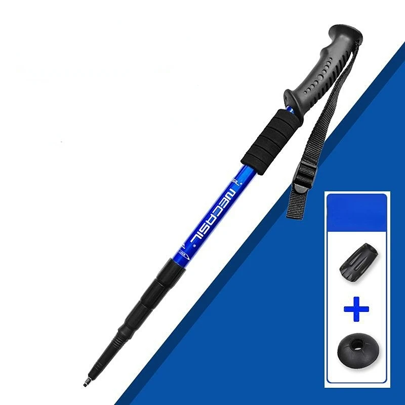 Adjustable Ultralight Trekking Poles Aluminium Alloy Walking Stick Trail Running Hiking Alpenstock Folding 135cm For Tourism 2