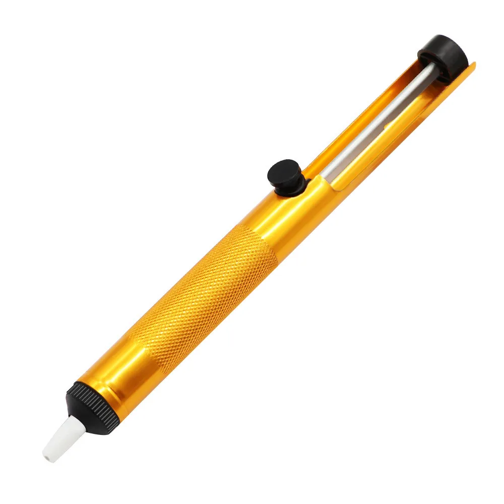 Aluminum Metal Desoldering Pump Suction Tin Gun Soldering Sucker Pen Removal Vacuum Soldering Iron Desolder Hand Welding Tools pink welding helmet Welding & Soldering Supplies