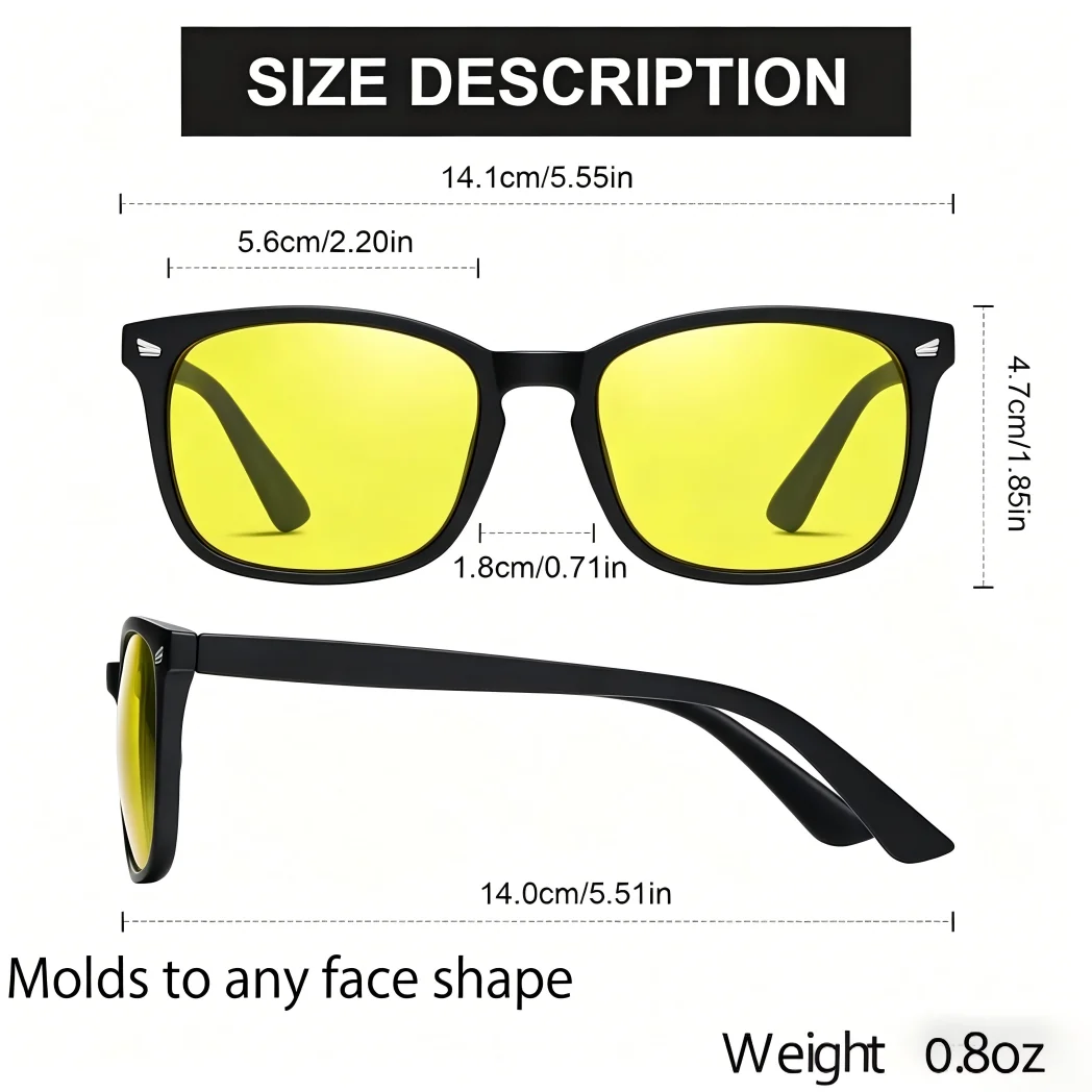 Blue Light Blocking Glasses with Amber Yellow Lenses for Enhanced Comfort