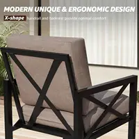 4 Piece Metal Outdoor Sectional Sofa Set Modern Conversation Furniture with Cushions & Coffee Table Patio Garden Use Customized 4