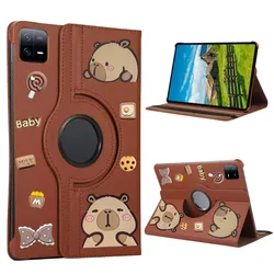 Premium 360° Rotating PU Leather Stand Case - Universal Tablet Cover for Xiaomi POCO Pad 12.1 (BROWN)