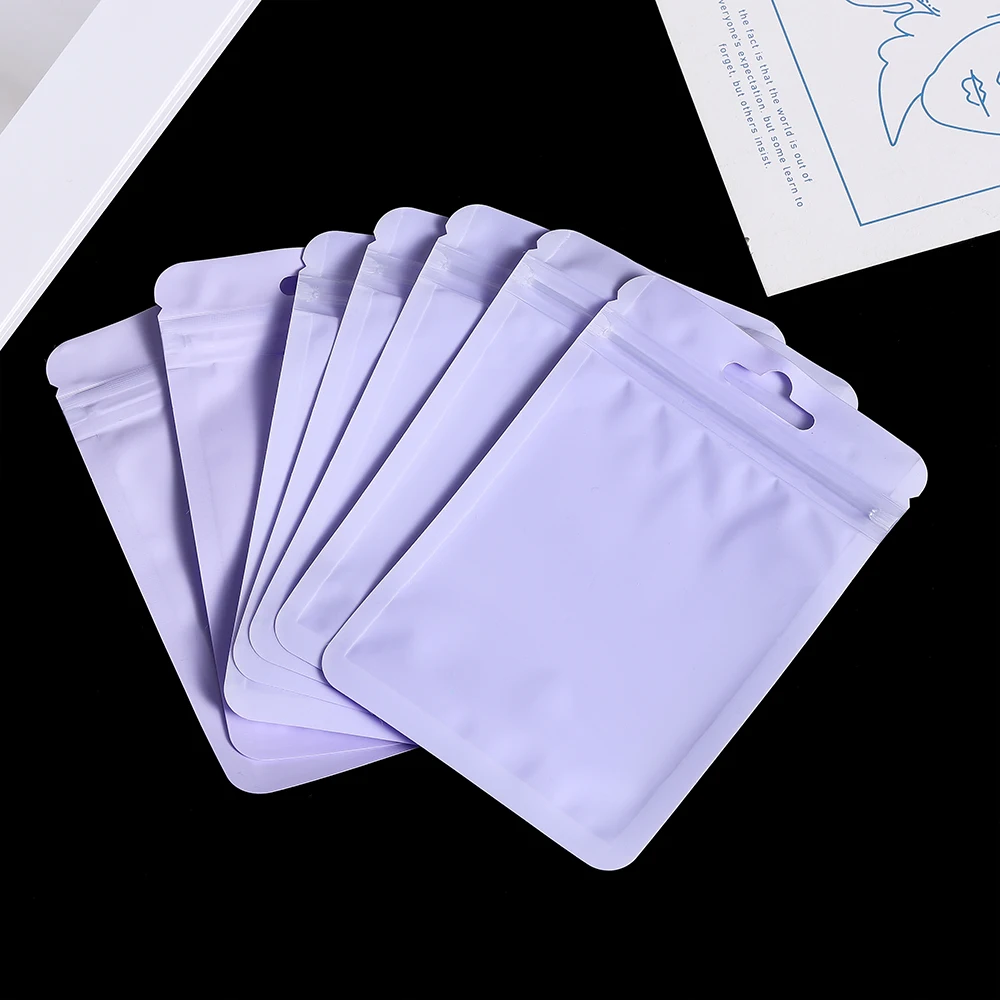 50 teile/los Wiederverwendbare Kunststoff Zip-Lock Beutel Transparent Lila farbe Verschluss Beutel für DIY Schmuck Einzelhandel Display Wrap Verpackung Tasche – Detail 7