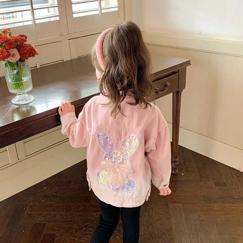 

Fashion Kids Cartoon Denim Jacket For Girls Coat Spring Autumn Children Outerwear Teen Girl Casual Jackets 3-12 Years