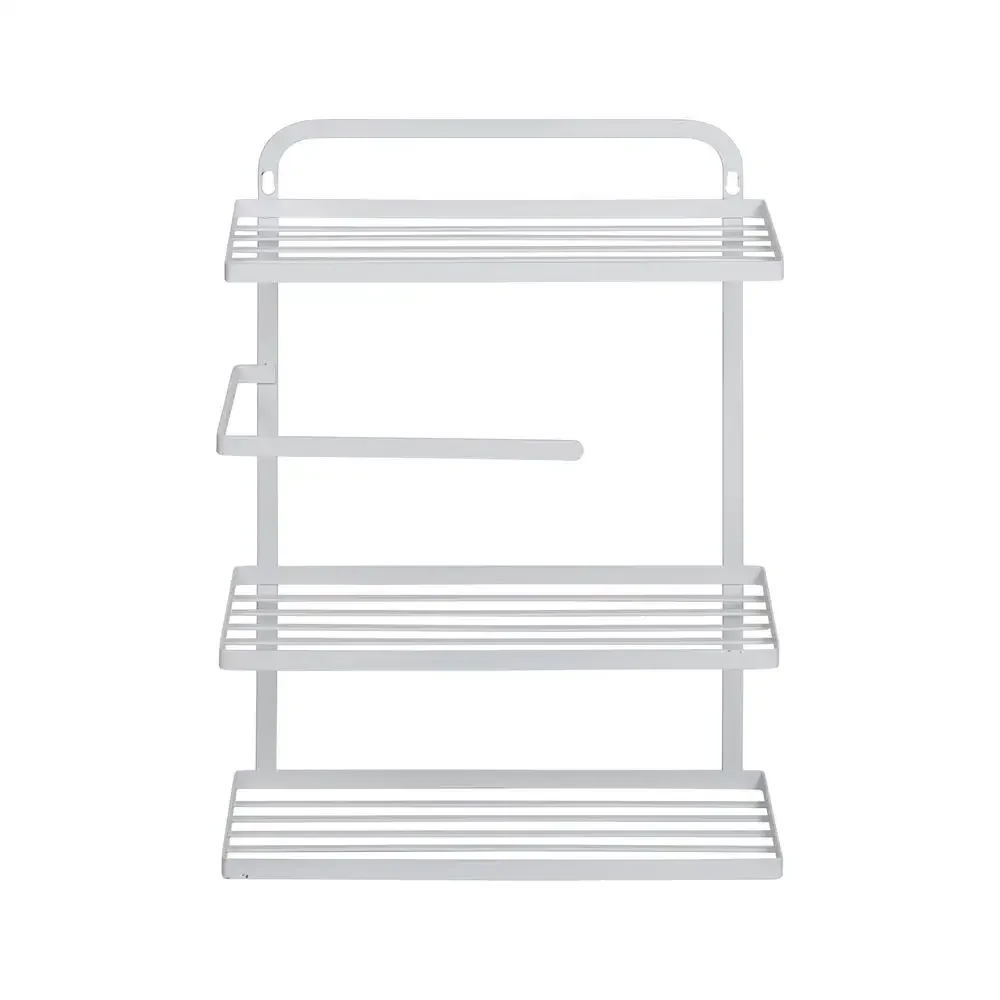 Over-the-Door 3-Tier Spice Rack with Paper Towel Holder Kitchen Organizer Storage and Organization Wall-Mounted or Cabinet Door