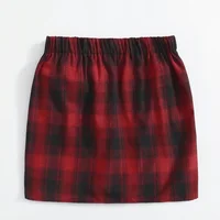 Plus Size Elastic Waist Summer Spring Casual Bandage Plaid Skirt Women Bow Front Vintage Checked Mini Skirt Plus Size Bottoms - Image 2