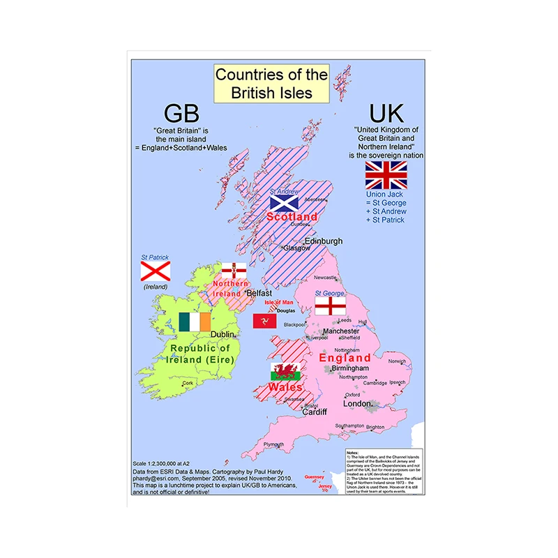 Non-woven Fabric 100x70cm Vertical Version Spray British Map In English Artistic Background Wall Chart Home Decor Room Supplies